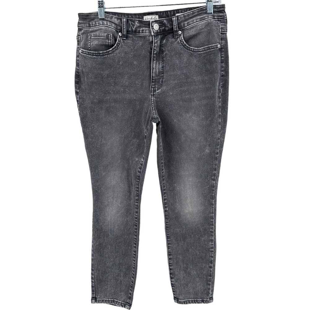 Wonderly High Rise Skinny Ankle Jeans Dark Wash Whiskered Y2K Women's Size 10